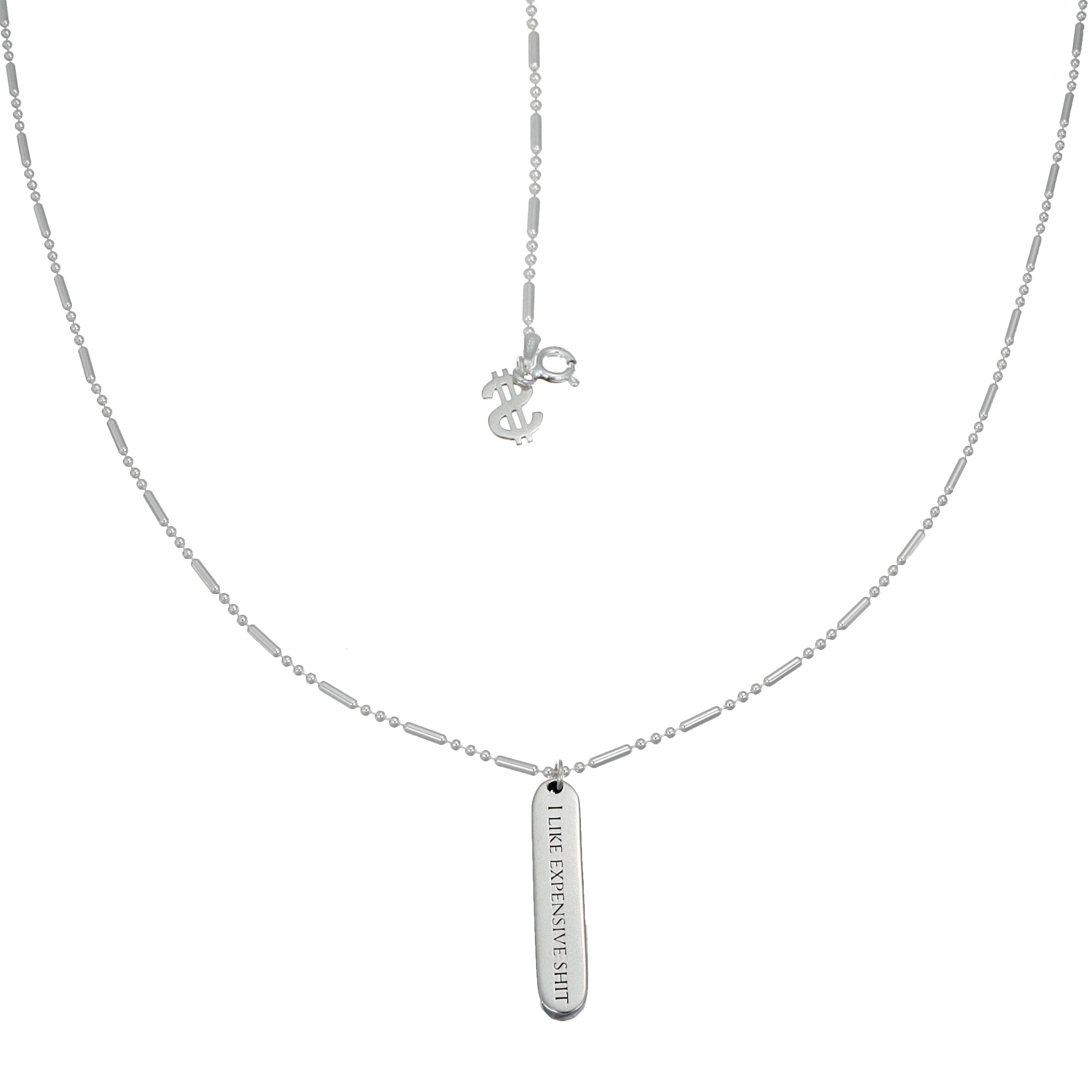 EXPENSIVE SHIT NECKLACE - collar de plata .925 con baño de oro 14K artesanal