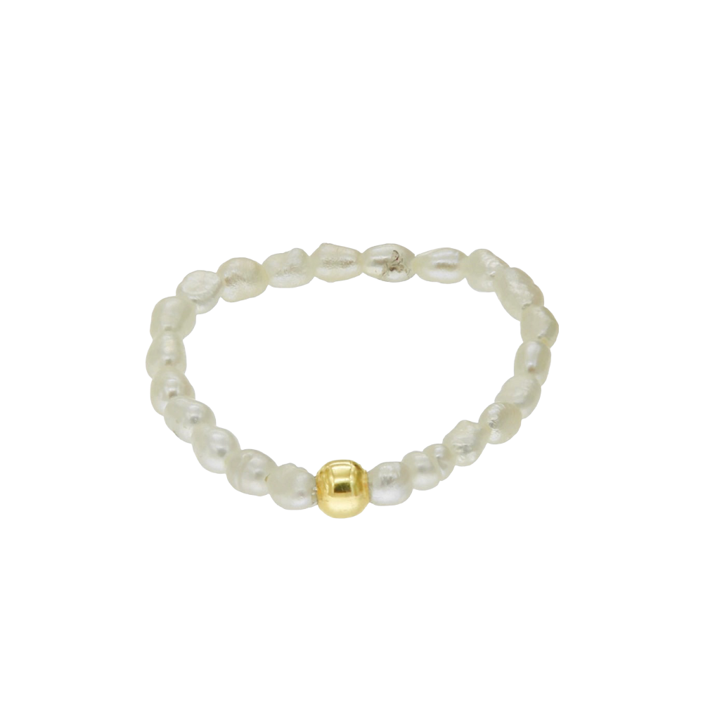 HEAVEN DOUBLE PEARL RINGS - anillo de plata .925 con baño de oro 14K artesanal