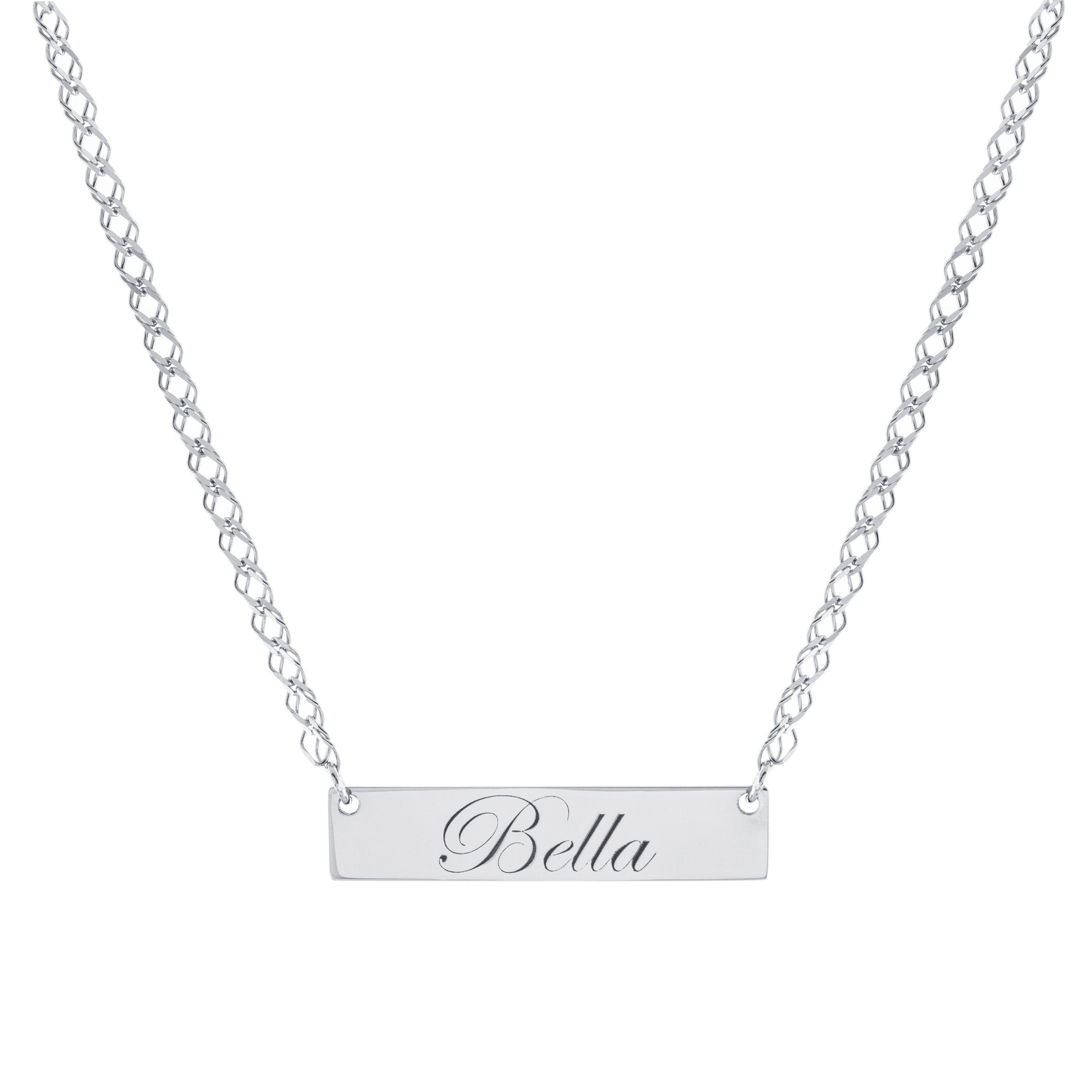 Collar Bella Placa Grabada – Plata .925 - joyería AMANZA