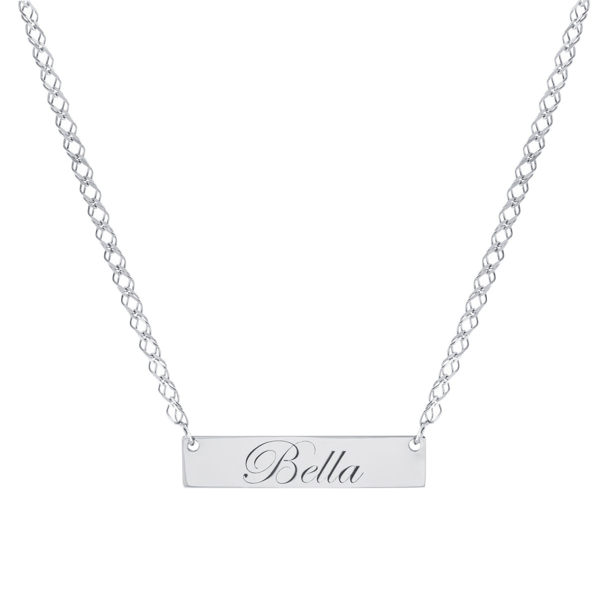 Collar Bella Placa Grabada – Plata .925 - joyería AMANZA