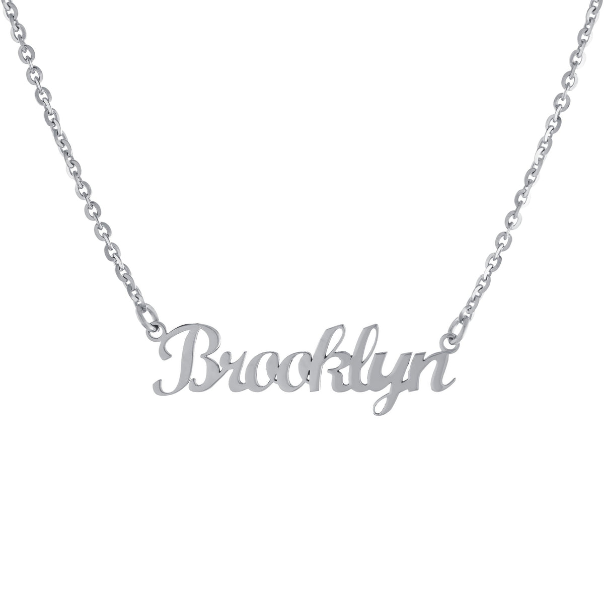 Collar Brooklyn Nombre en Cursiva – Plata .925 - joyería AMANZA