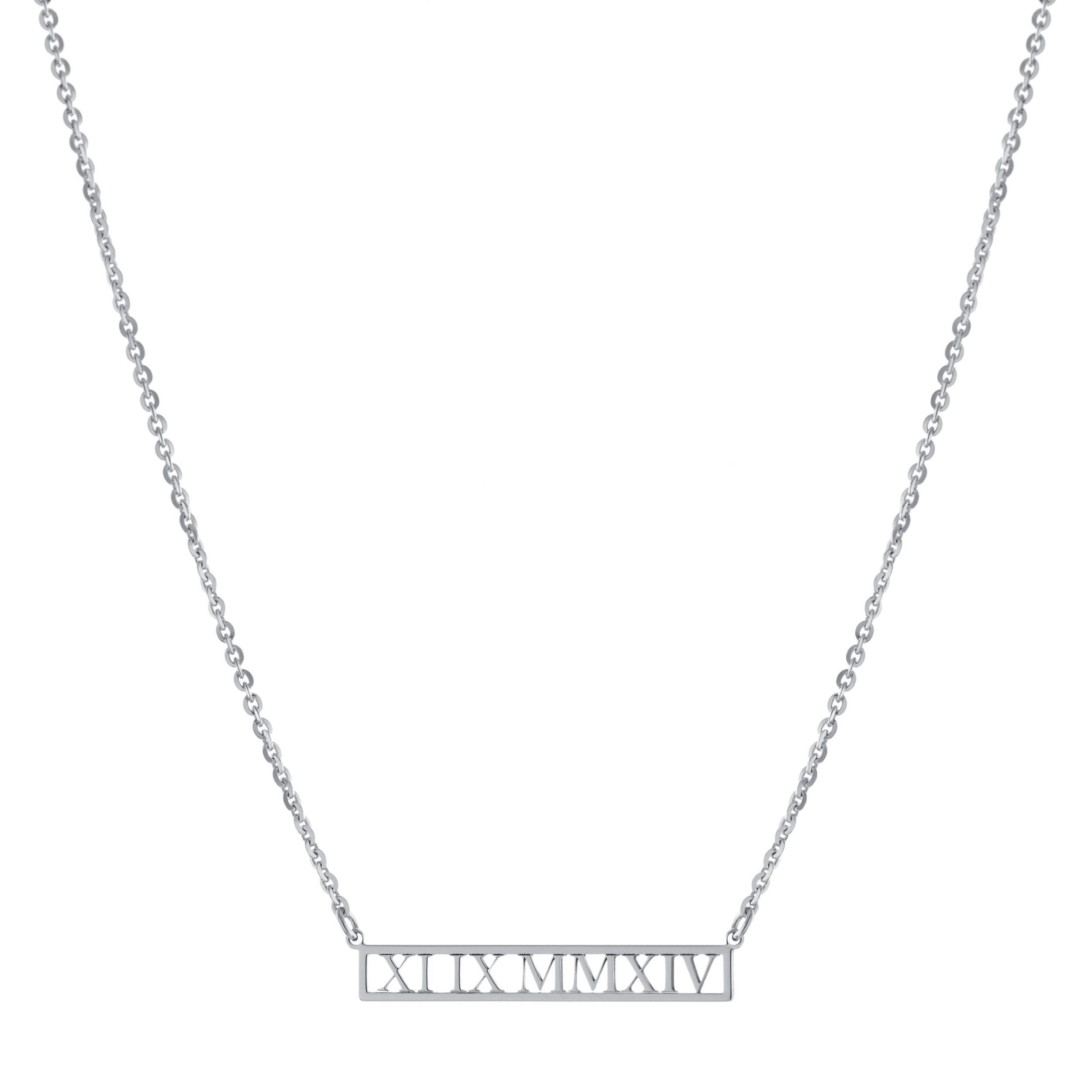 Collar Fecha en Números Romanos – Plata .925 - joyería AMANZA