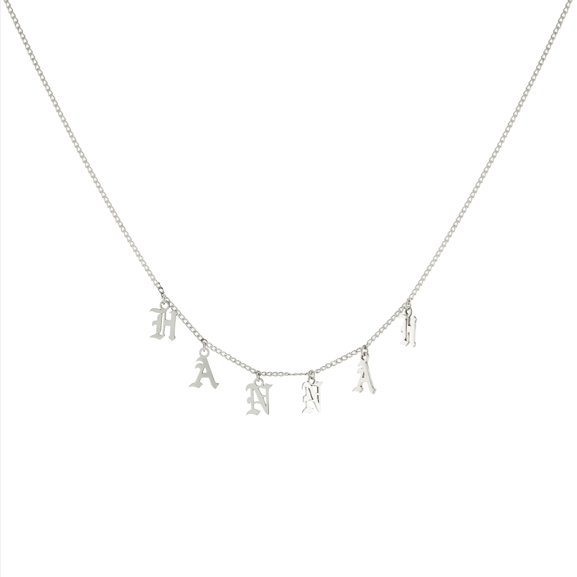 Collar Hannah Letras Colgantes – Plata .925 - joyería AMANZA