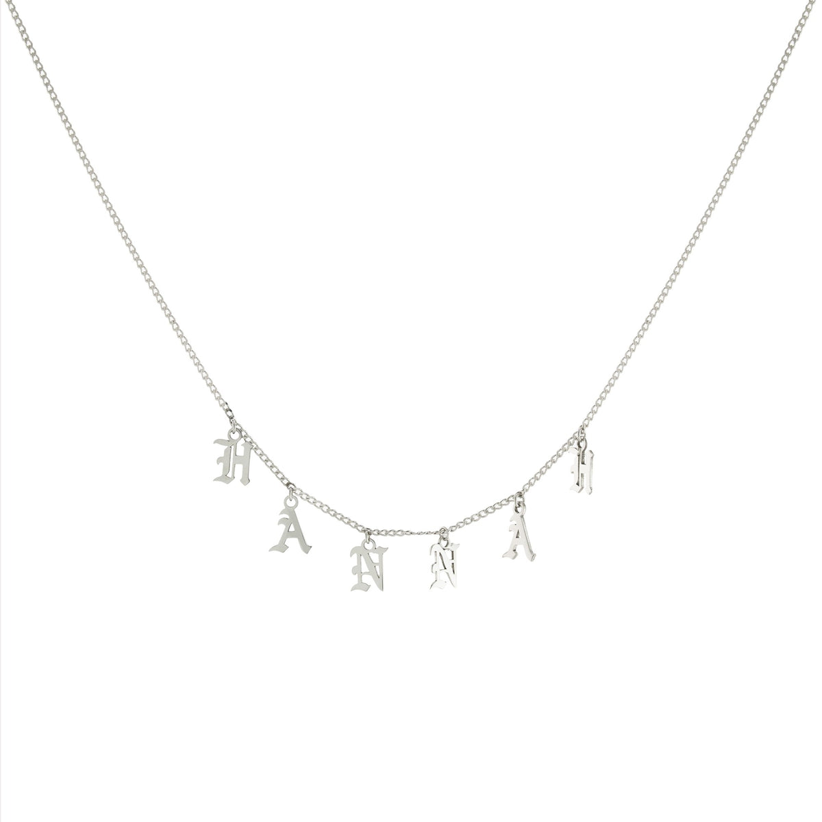 Collar Hannah Letras Colgantes – Plata .925 - joyería AMANZA