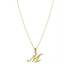 Collar Inicial M en Cursiva – Baño de Oro 14K - joyería AMANZA