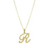 Collar Inicial R Cursiva Grande – Baño de Oro 14K - joyería AMANZA
