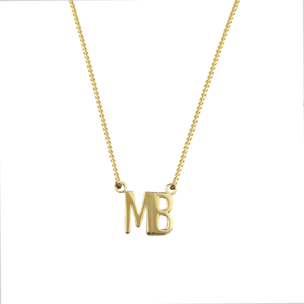 Collar Iniciales MB – Baño de Oro 14K - joyería AMANZA