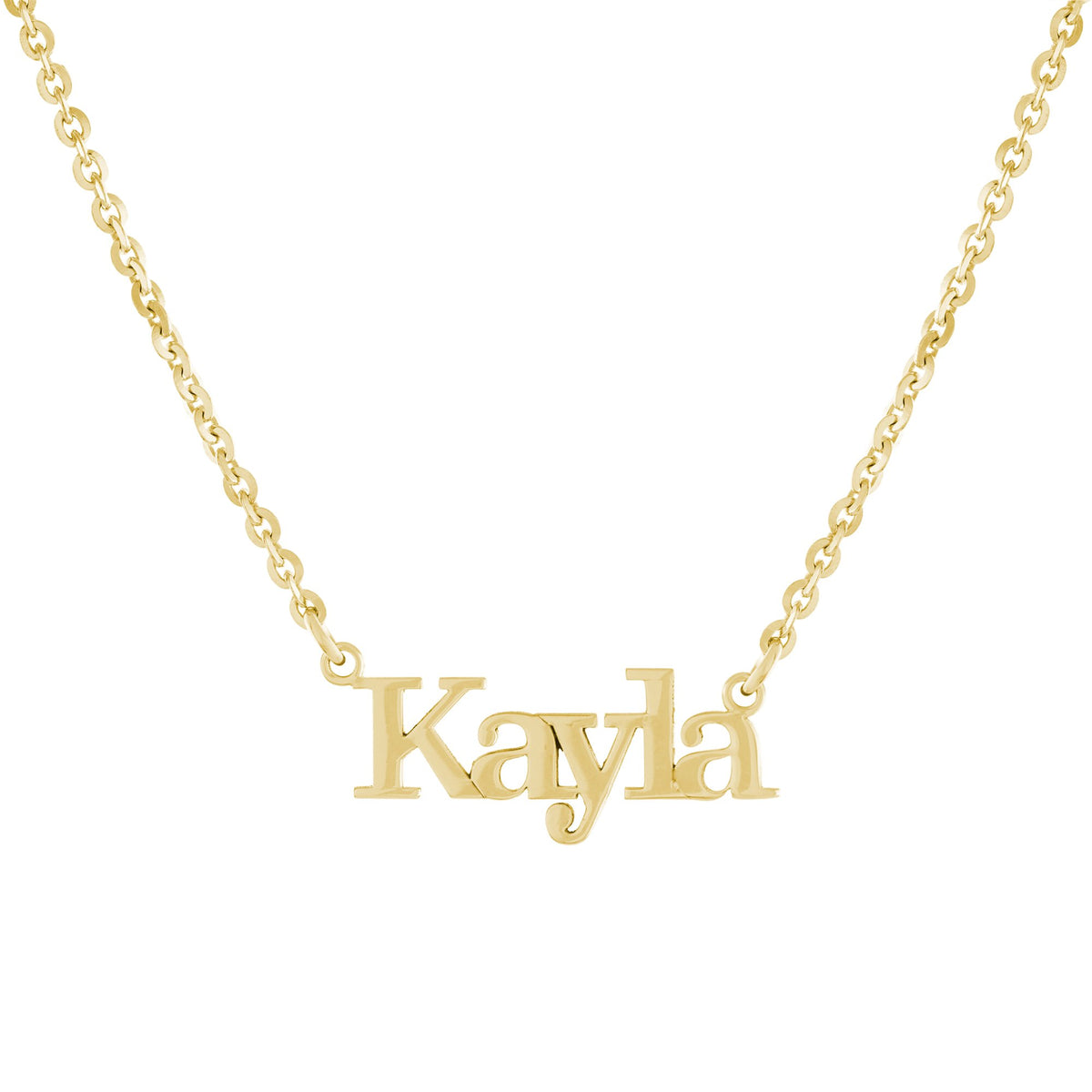 Collar Kayla Nombre Serif – Baño de Oro 14K - joyería AMANZA