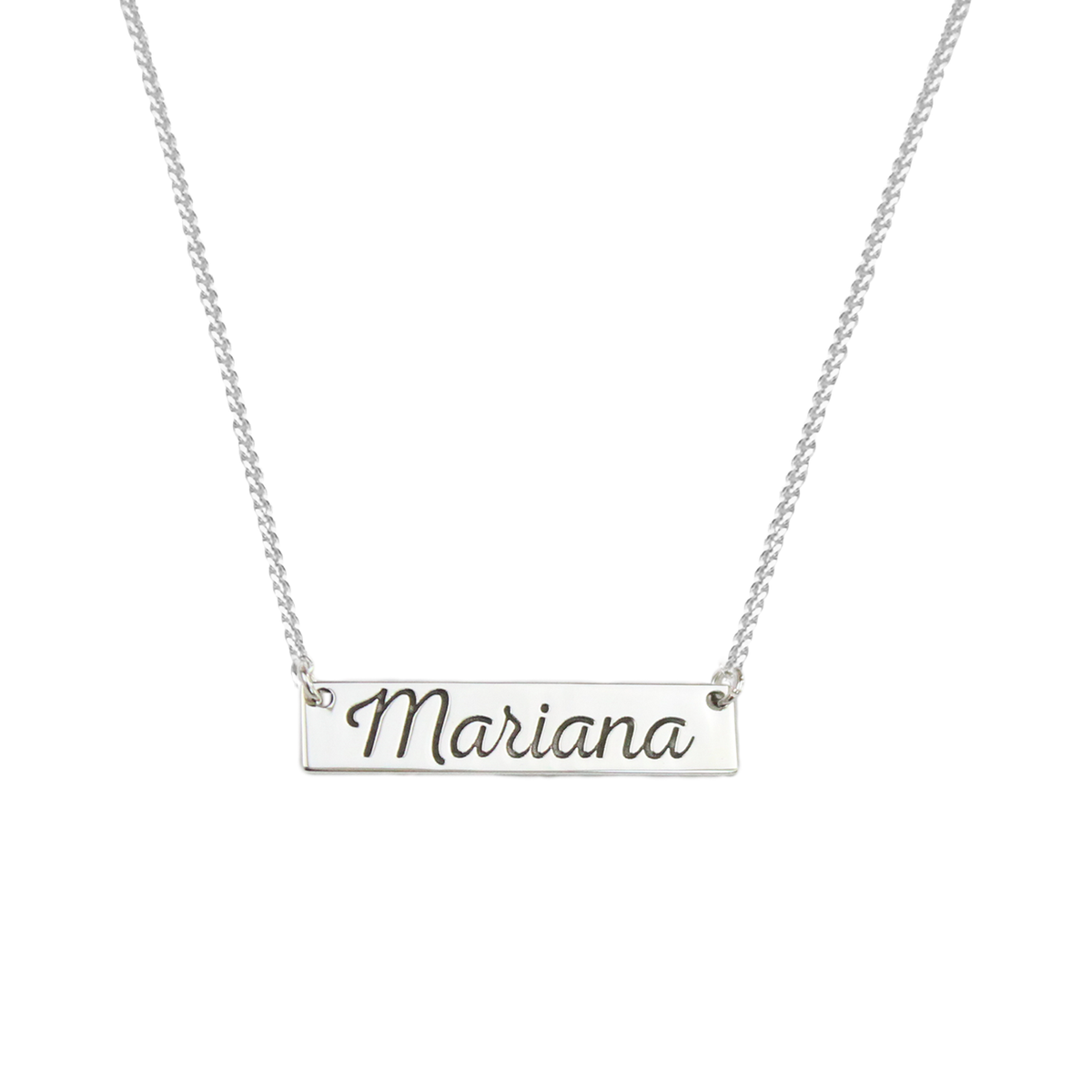 Collar Mariana Placa Grabada – Plata .925 - joyería AMANZA