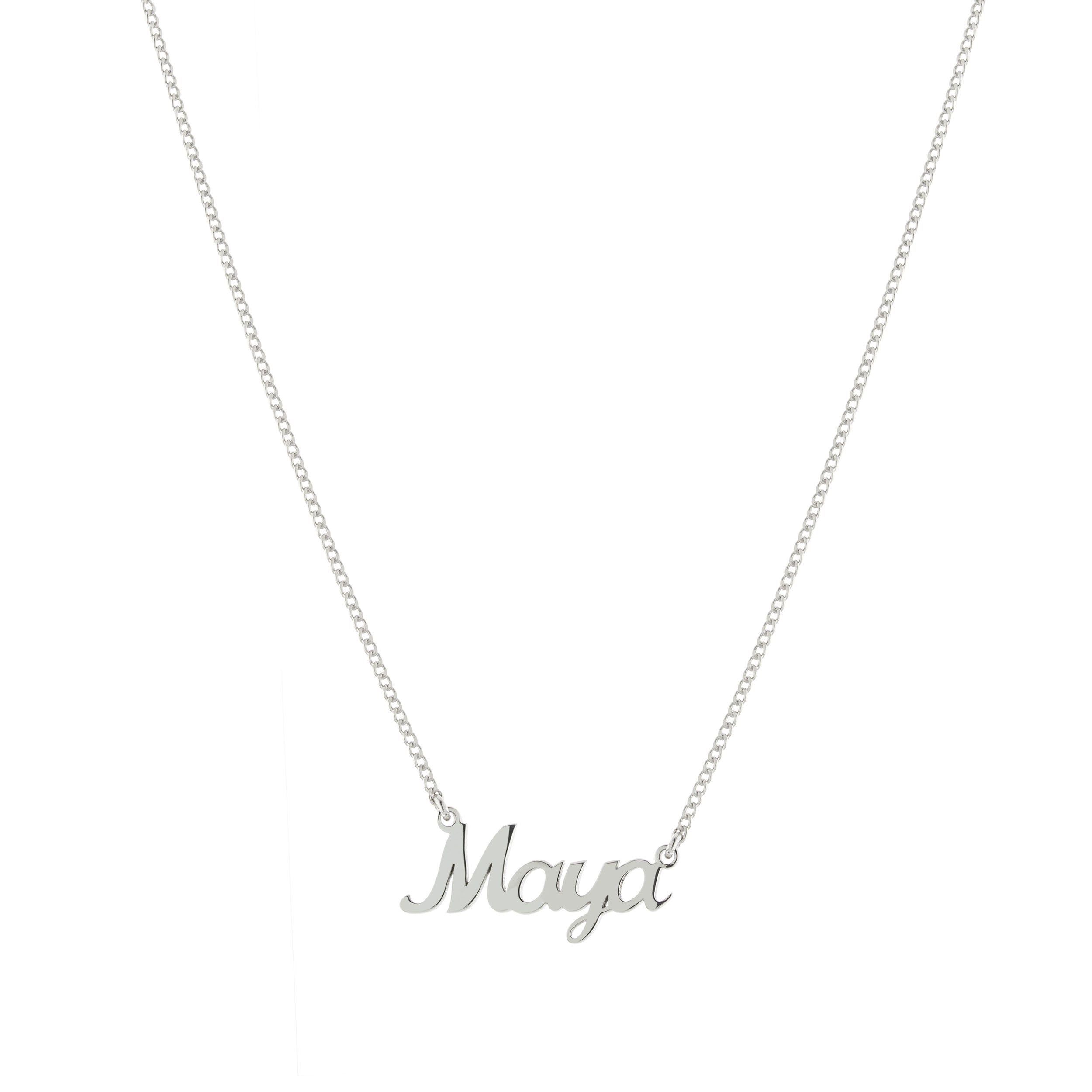 Collar Maya Nombre en Cursiva – Plata .925 - joyería AMANZA