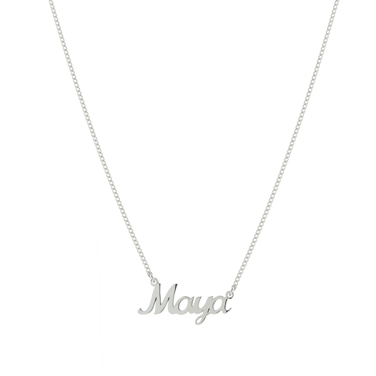 Collar Maya Nombre en Cursiva – Plata .925 - joyería AMANZA