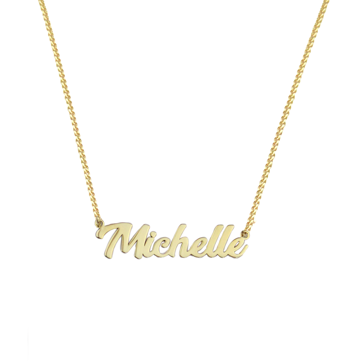 Collar Michelle Nombre en Cursiva – Baño de Oro 14K - joyería AMANZA