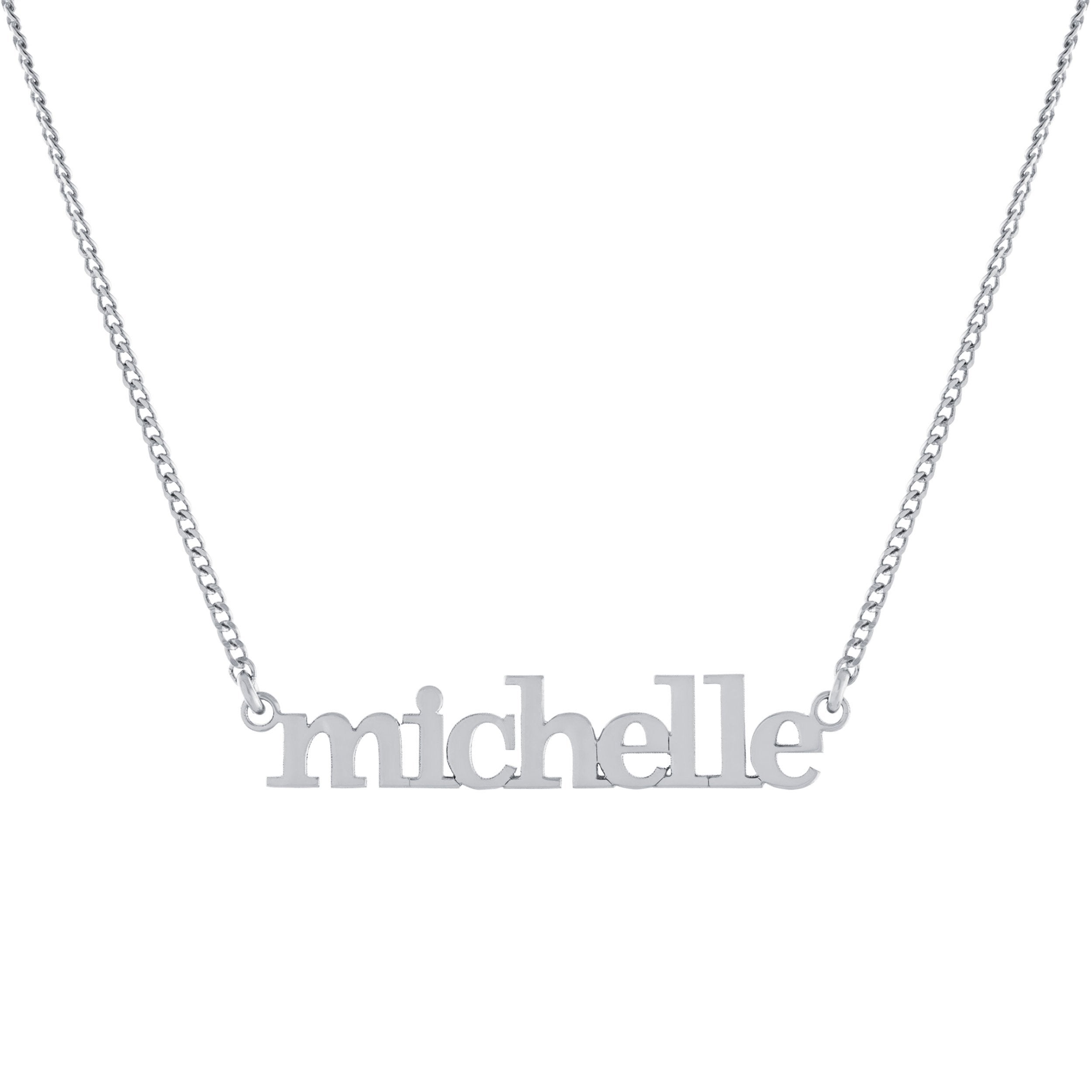 Collar Michelle Nombre Serif – Plata .925 - joyería AMANZA