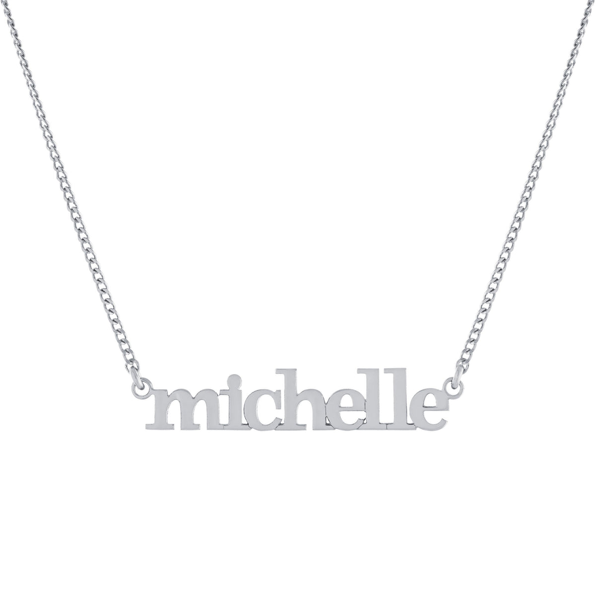 Collar Michelle Nombre Serif – Plata .925 - joyería AMANZA