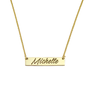 Collar Michelle Placa Grabada – Baño de Oro 14K - joyería AMANZA