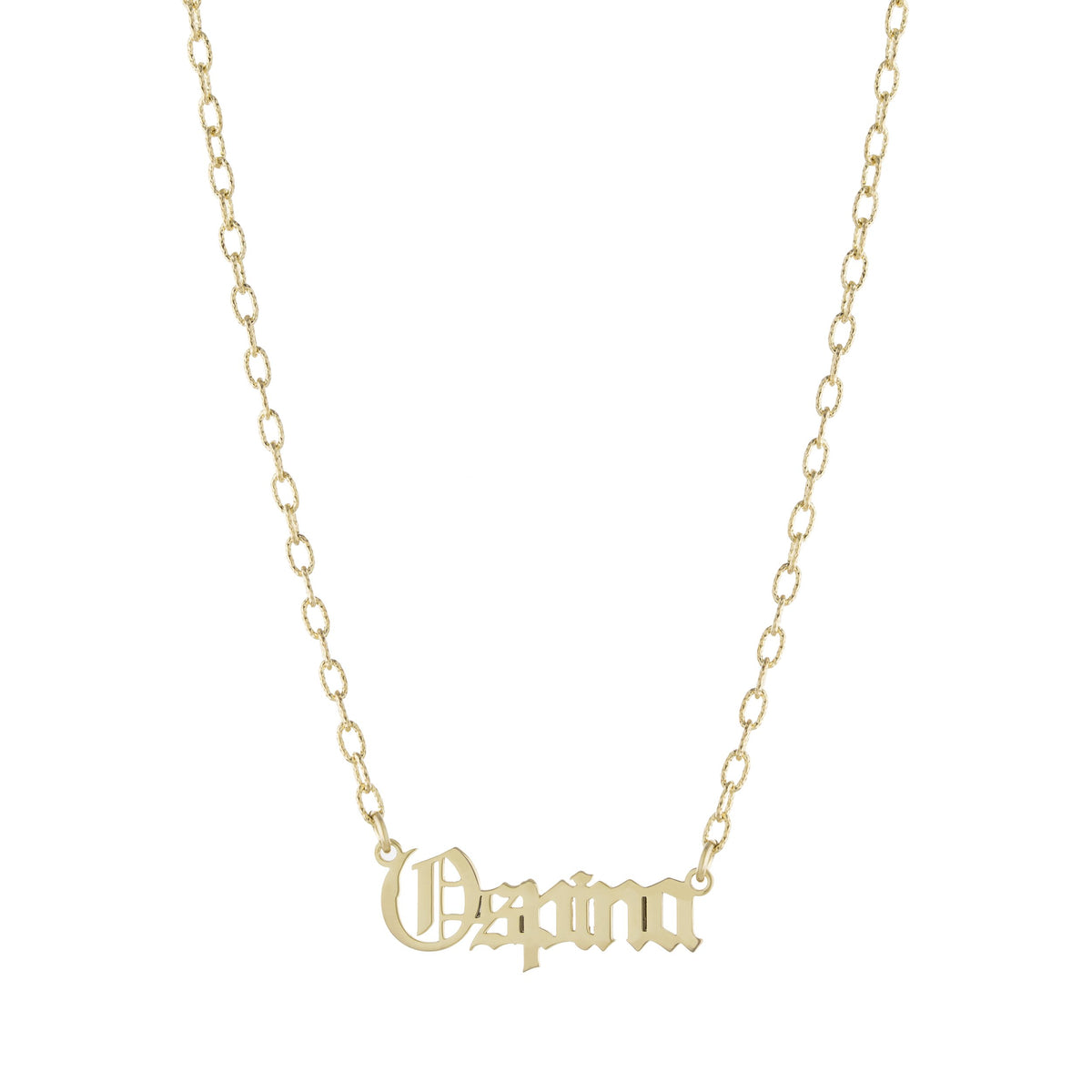 Collar Ospina Nombre Gótico – Baño de Oro 14K - joyería AMANZA