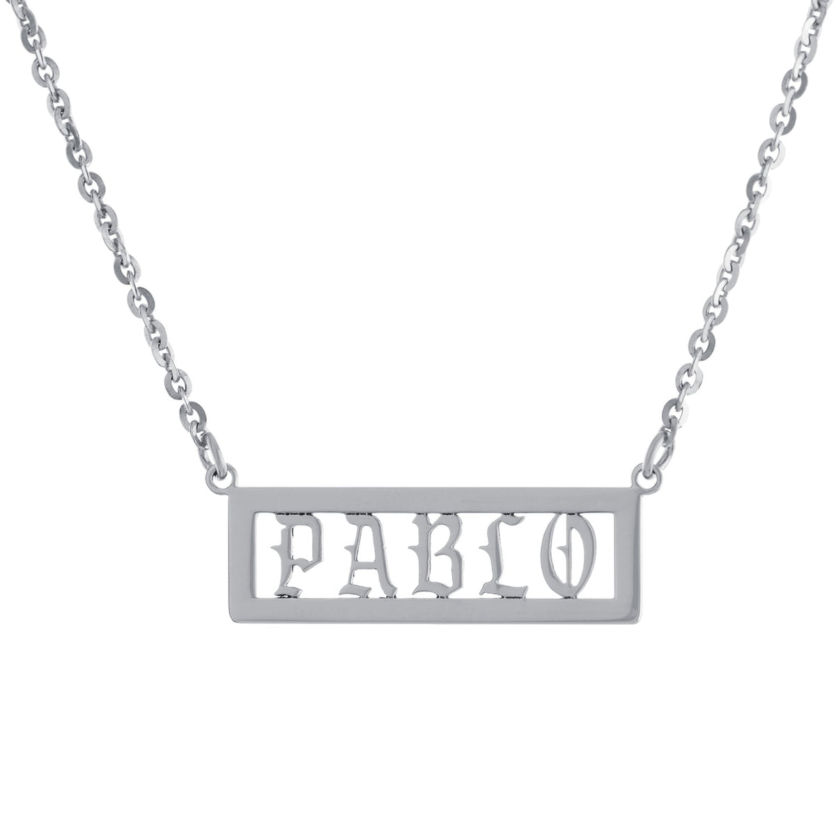 Collar Pablo Placa Calada Gótica – Plata .925 - joyería AMANZA