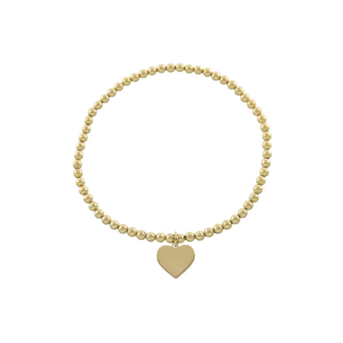 Pulsera Corazón de Bolitas – Baño de Oro 14K - joyería AMANZA