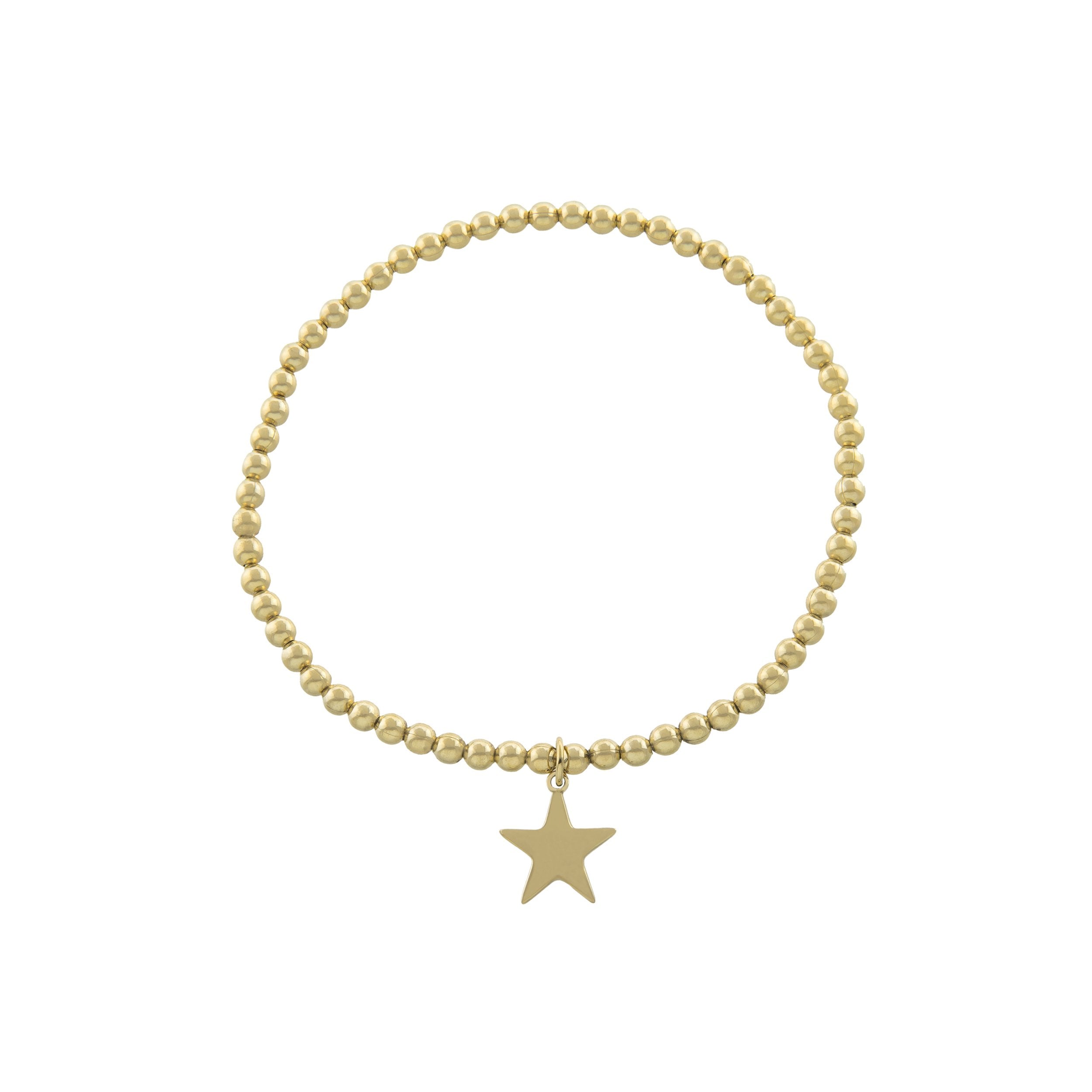 Pulsera Estrella de Bolitas – Baño de Oro 14K - joyería AMANZA