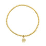 Pulsera Inicial S Gótica de Bolitas – Baño de Oro 14K - joyería AMANZA