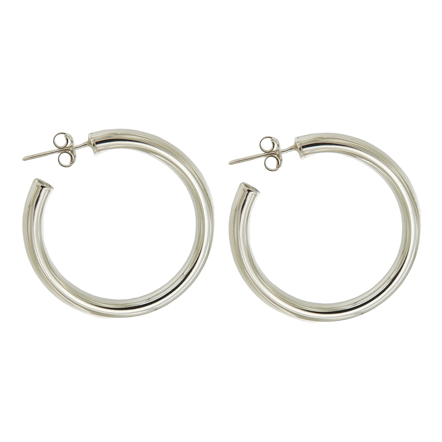 ANNE MEDIUM HOOPS - joya de plata sterling .925 con baño de oro 14K, AMANZA Jewelry